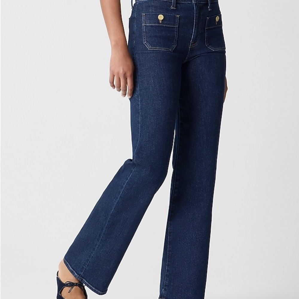 J. Crew Dark Blue wide Leg Jeans size 8